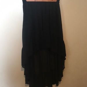 Black ruffle high low skirt